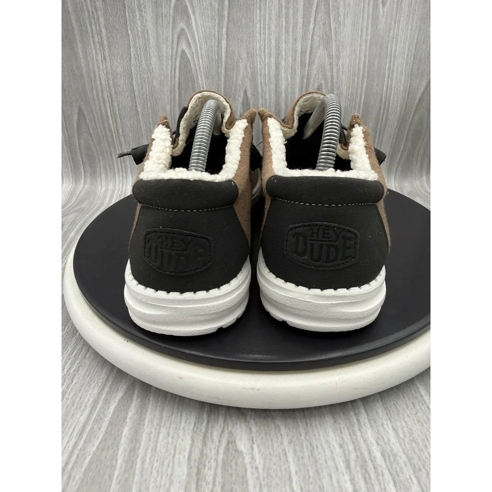 Hey Dude Wally Mens Size 10 Warmth Brown Faux Sherpa Casual Slip On Shoes NEW